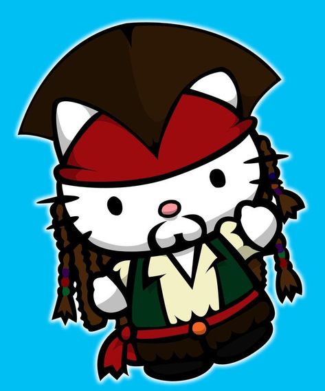 Gangsta Hello Kitty, Jack Sparrow Costume, Barnabas Collins, Hello Kitty Imagenes, Pink Kitty, Hello Kitty Images, Unicorn Pictures, Kitty Art, Hello Kitty Characters