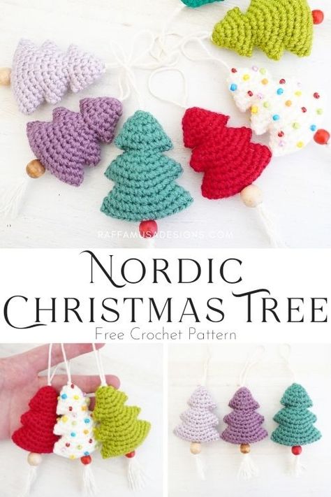 Natal, Free Knit Christmas Ornament Patterns, Cute Crochet Christmas Gifts, Crochet Christmas Gift Ideas Free Pattern, Crochet Tree Pattern Free, Crochet Christmas Keychain Pattern Free, Christmas Gift Crochet Ideas, Crochet Christmas Tree Ornaments Free, Crocheted Christmas Garland