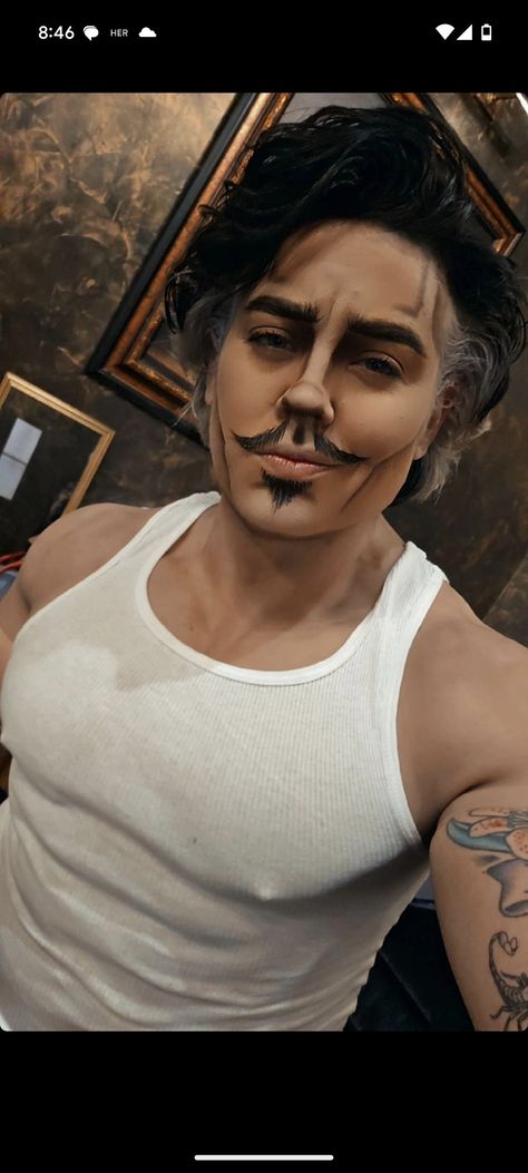 Drag King Makeup Tutorial, Drag King Makeup Ideas, Drag King Outfits, Drag King Makeup, King Energy, Beard Makeup, Oc Creation, King Vamp, Drag Kings