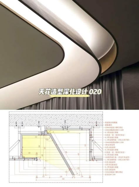 Inverted Ceiling Design, Ceiling Detail Drawing, Ceiling Design For Office, False Ceiling Detail, Bedroom False Ceiling Design Modern, Minimal Ceiling Design, Architecture Ceiling, Ceiling Details, Ceiling Plan