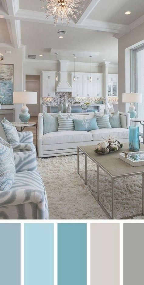 Relying on your home's distinct individuality, your room can be calming or statement-making. It can ha… | Beach living room, Coastal living rooms, Living room color Beach Living Room, Decor Ikea, Living Room Color Schemes, Coastal Living Rooms, Room Color Schemes, Beach House Interior, Coastal Living Room, Living Room Colors, Home Design Decor