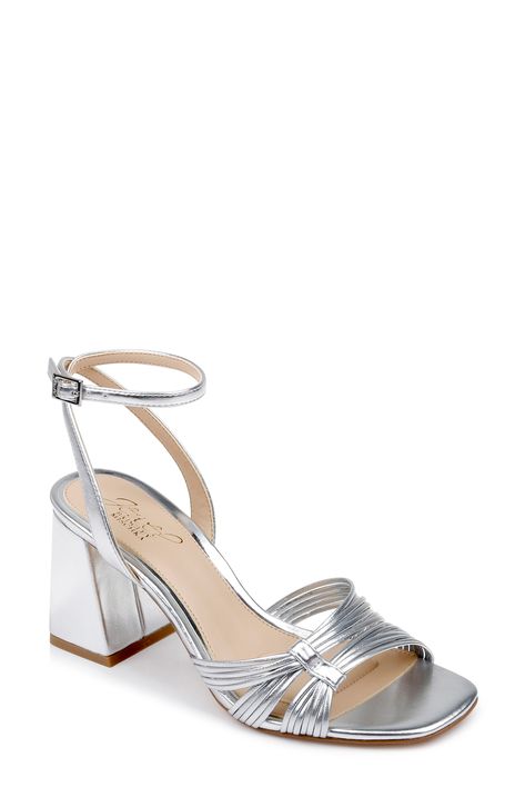 Jewel Badgley Mischka Michelle Ankle Strap Sandal (Women) | Nordstrom Jewel Badgley Mischka, Flat Booties, Strappy Block Heels, Strap Sandals Women, Platform Stilettos, Low Heel Shoes, Open Toe Sandals, Sandal Women, Badgley Mischka