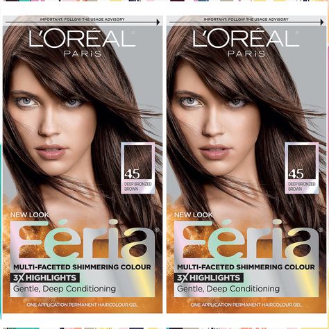 L'Oreal Paris Feria Multi-Faceted Shimmering Permanent Hair Color, French Roast, Pack of 2, Hair Dye Loreal Paris Feria, Feria Hair Color, Deep Black Hair, Silver Hair Dye, Blue Black Hair Color, Edgy Hair Color, Hair Dye Shampoo, Grey Hair Dye, Covering Gray Hair