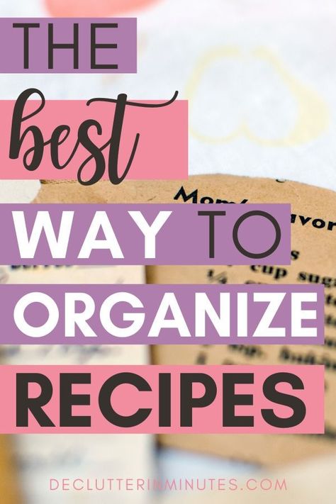 How to organize recipes. How to set up a recipe system. How to declutter recipes. Do you struggle with meal planning? Feel like you have a gazillion recipes but never any idea what to make for dinner? Maybe all that you need is an organized recipe system that you can set up today. Make mealtime fun again! #recipeorganization #organizerecipes #recipesystem #mealplanning How To Organize Recipe Binder, Organize Recipes Ideas, Recipes Storage Ideas, Recipes Organizer Ideas, Best Way To Organize Recipes, How To Organize Recipes, Recipe Storage Ideas, Recipe Organization Ideas, Storing Recipes