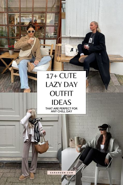 Looking for some cute, comfy, and cozy outfit inspo? These cute lazy day outfit ideas for 2024 will keep you looking effortlessly chic and casual all season long! Whether you’re staying in or heading out, these stylish looks bring the perfect mix of comfort and aesthetic vibes. Get inspired by these go-to outfits that are both fashionable and functional—ideal for the ultimate cozy day! Messy Casual Outfits, Sunday Morning Outfit Casual, Cute Cozy Winter Outfits Casual, Cold Saturday Outfit, Lazy Work Day Outfit, Brunch Outfit Comfy, Comfy Cute Home Outfits, Comfy Cabin Outfits, Lazy Shopping Outfit