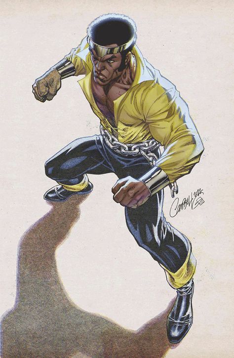 Power Man (Virgin Cover) by J. Scott Campbell Power Man Marvel, Luke Cage Comics, Luke Cage Marvel, J Scott Campbell, Marvel Knights, Black Comics, Scott Campbell, Luke Cage, Marvel Comics Art