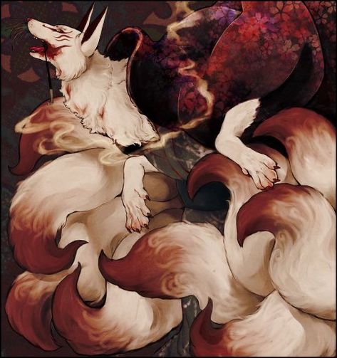 Dark Kitsune, Japanese Fox Spirit, Kitsune Aesthetic, Kitsune Fox Spirit, Japanese Fox, Tamamo No Mae, Art Test, Kitsune Fox, Fox Spirit