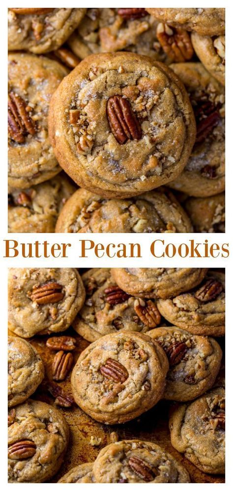 Brown Butter Pecan Cookies are thick, chewy, and crunchy! #butterpecancookies #cookies #pecancookies Crumpets, Brown Butter Pecan Cookies, Butter Pecan Cookies, Pecan Cookies, Easy Homemade Recipes, Chocolate Chunk Cookies, Butter Pecan, Cookies Recipes, Deilig Mat