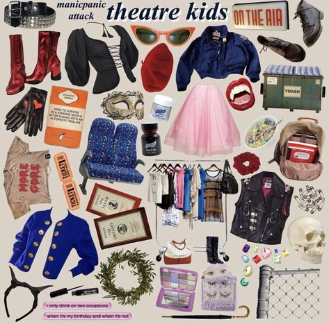 Theater Kid Aesthetic, Theatre Kid Aesthetic, Theatre Academia, Theatre Outfit, Kid Aesthetic, Musicals Funny, Theater Kid, Mood Clothes, Aesthetic Outfits Men