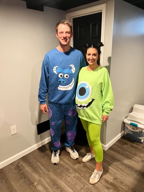 Husband And Pregnant Wife Halloween Costumes, Monsters Inc Pregnant Costume, Funny Pregnant Costumes, Pregnant Mike Wazowski Costume, Mike Wazowski Pregnant Costume, Family Of 3 Halloween Costumes Pregnant Mom, Pregnant Pumpkin Costume, Comfy Halloween Costumes For Couples, Unique Pregnant Halloween Costumes