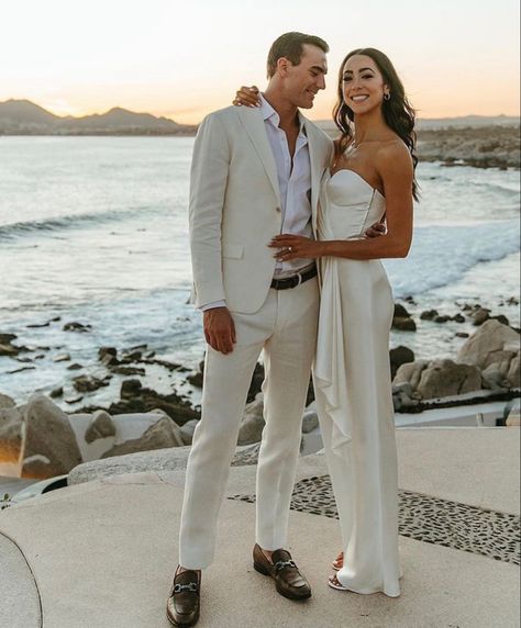 Engagement Party Mens Outfit, Beige Linen Tuxedo, Men’s Wedding Rehearsal Outfit, Tan Suit Engagement Pictures, Men Hawaii Wedding Outfit, Men’s Rehearsal Dinner Outfit Guest, Rehearsal Dinner Outfits Men, Groom Engagement Party Outfit, Engagement Party Men Outfit