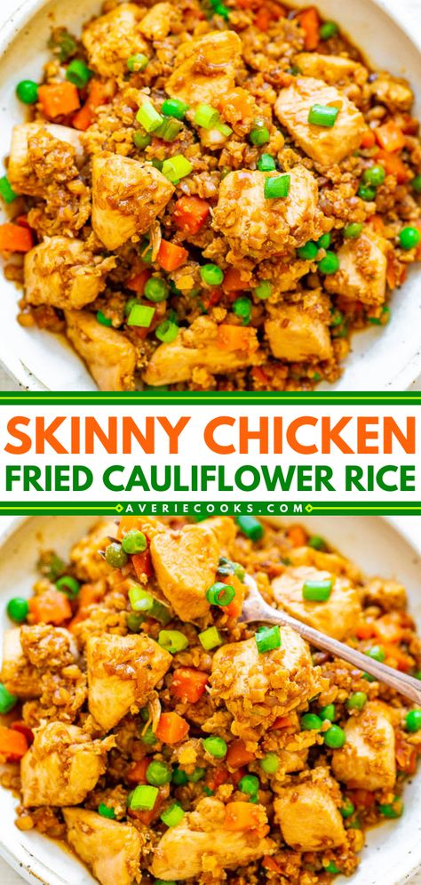 Sheet Pan Chicken Fried Rice, Chicken Fried Cauliflower, Chicken Fried Cauliflower Rice, Cauliflower Rice Stir Fry, Fried Cauliflower Rice, Vegetarian Rice Recipes, Cauliflower Chicken, Cauliflower Stir Fry, Cauliflower Fried Rice Recipes