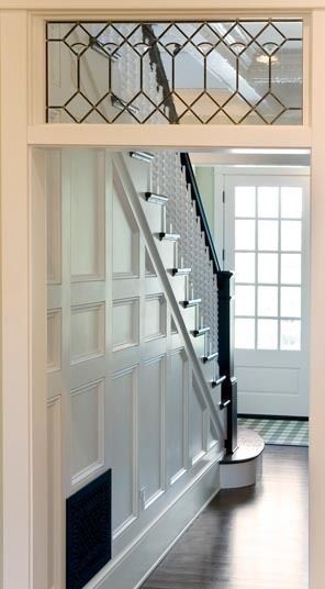 The Boland Home | Mitch Wise Design Service - Door County - Wisconsin Transom Window, Traditional Staircase, Stair Case, Foyer Decorating, Transom Windows, Door County, Leaded Glass, Home Fashion, Doors Interior