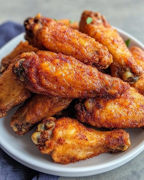 These Dry Rub Chicken Wings are coated in a flavorful blend of spices that give them a smoky, spicy kick. Baking them in the oven makes them crispy without the ... Read more Cajun Dry Rub Chicken Wings Air Fryer, Dry Wings Recipe, Toaster Oven Chicken Wings, Chicken Wings In Electric Roaster, Chicken Wings Dry Rub Recipes, Oven Roasted Chicken Wings Crispy, Cajun Wings Recipe Dry Rubs, Best Chicken Wing Dry Rub, Sauteed Chicken Wings