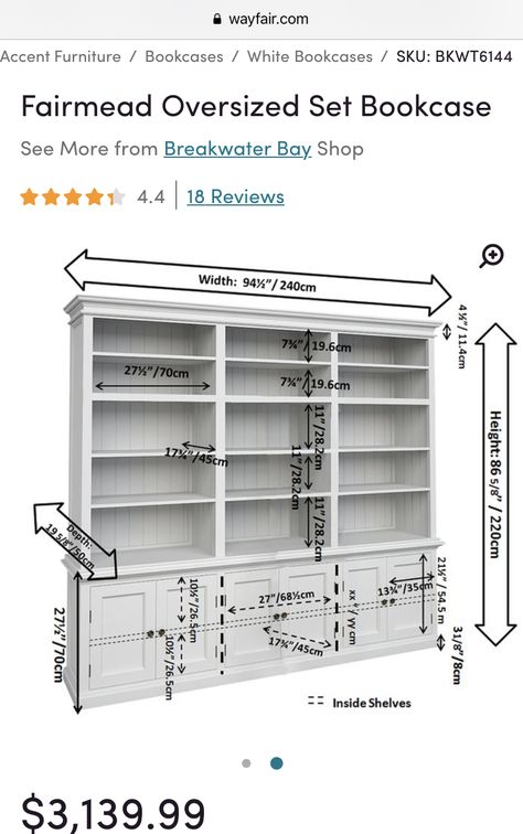 Book Shelf Measurements, Bookcase Blueprints, Bookshelf Measurements, Standard Bookshelf Dimensions, Bookcase Dimensions, Minwax Stain Colors, Built In Wall Units, Wardrobe Wall, Furniture Design Wooden