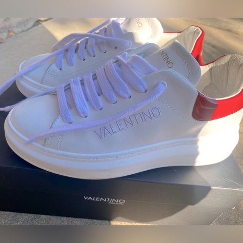 MARIO VALENTINO
Fresia S Leather Sneakers
WHITE & RED , size 7.5 Valentino Red, Mario Valentino, Valentino Shoes, Red Valentino, Sneakers White, Leather Sneakers, Womens Shoes Sneakers, Red White, Mario