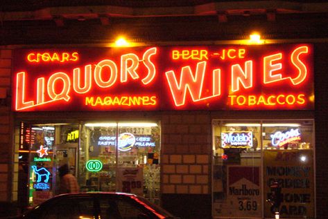 liquor store (neon lights) Store Neon Sign, Urban Poetry, Cherry Bars, Living In Washington State, Flint Michigan, Old Bar, Love Neon Sign, Ghost Signs, Whiskey Bar