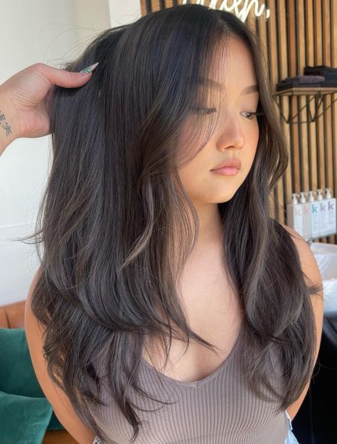 Dark Ash Brown Hair Colour, Brown Hair Color Styles, Natural Ash Brown Hair, Ash Brown Hair Dye, Ash Brown Hair Balayage, Dark Ash Brown Hair, Black Hair With Brown Highlights, Ash Brown Highlights, Hair Color Styles