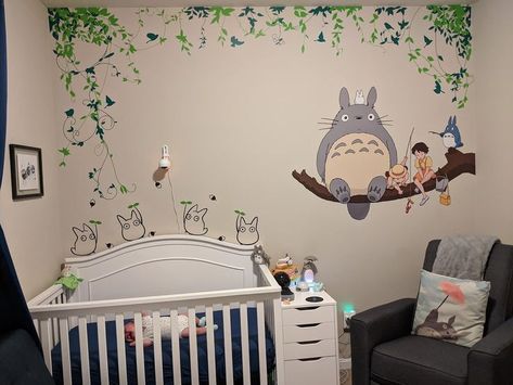 Studio Ghibli Room Ideas, Studio Ghibli Nursery, Ghibli Nursery, Totoro Nursery, Florkofcows Icons, Ghibli Studio, Baby Room Themes, Nursery Room Design, Baby Room Inspiration