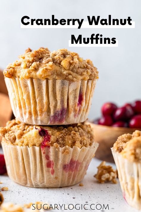 Fresh Cranberry Muffins, Cranberry Walnut Muffins, Fresh Cranberry, Walnut Muffins, Cranberry Muffins, Muffin Streusel, Biscuit Bread, Frozen Cranberries, Easy Summer Desserts