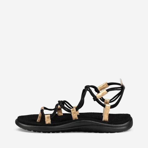 $40 Voya Infinity Metallic - Voya Infinity Metallic Teva Voya, Tan Sandals Heels, Best Walking Sandals, Comfy Flip Flops, Water Sandals, Walking Sandals, Metallic Sandals, Hiking Women, Elastic Laces