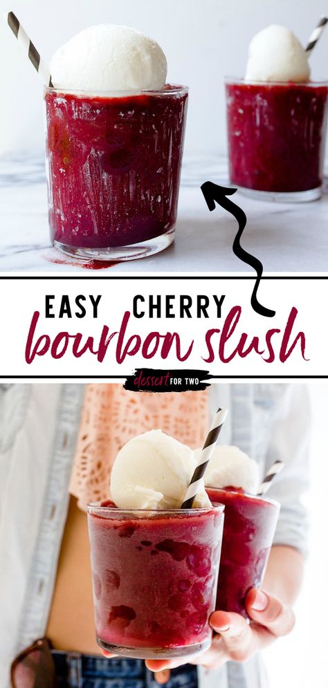 Cherry Bourbon Slush Vanila Ice Cream, Bourbon Slush Recipe, Whiskey Slush, Alcoholic Slush Recipes, Cream Cocktails, Bourbon Slush, Cherry Bourbon, Drink Board, Ice Cream Cocktails