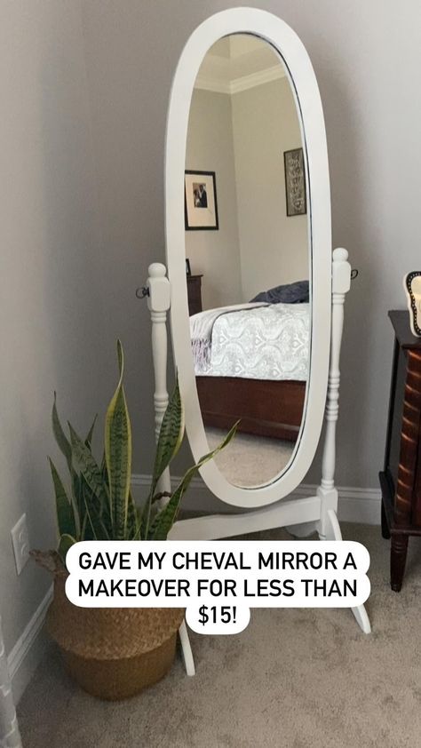 Cheval Mirror Makeover, Oval Mirror Makeover Diy, Cheval Mirror Bedroom, Full Length Mirror In Bedroom Western, Western Body Mirror Ideas, Vintage Standing Mirror Aesthetic, Western Body Mirror, Mirror Makeover Diy, Chloe X Halle Do It