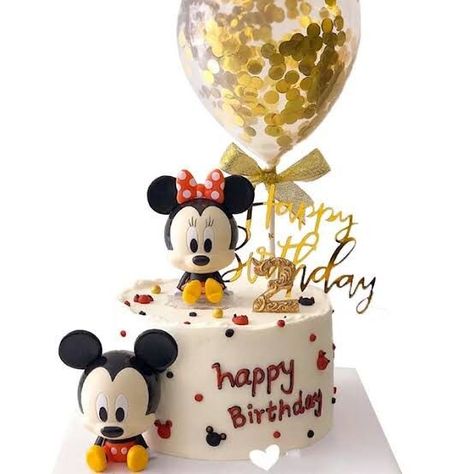 Mickey Birthday Cakes, Cinderella Birthday Cake, Mickey And Minnie Cake, Friends Birthday Cake, Cake Designs For Kids, Mickey Mouse Birthday Cake, Minnie Mouse Birthday Decorations, Minnie Mouse Birthday Cakes, Minnie Cake