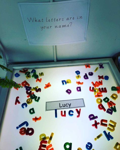 Lightbox Ideas Eyfs, Light Box Ideas Preschool, Preschool Writing Table Ideas, Lightboard Activities, Nursery Writing Activities, Light Box Ideas Eyfs, Light Table Preschool, Light Table Provocations, Fdk Provocations