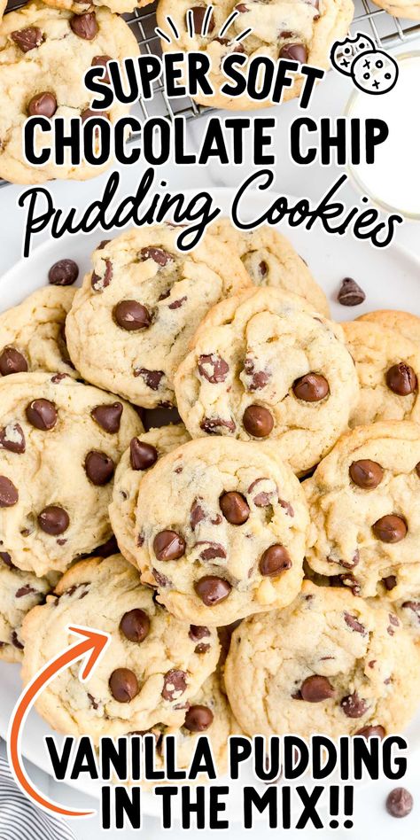 Chocolate Chip Cookie Recipe With Pudding, Vanilla Pudding Cookies, Pudding Cookies Recipes, Chocolate Chip Pudding, Chocolate Chips Cookies, Chocolate Chip Pudding Cookies, Homemade Chocolate Chips, Six Sisters Stuff, Making Chocolate