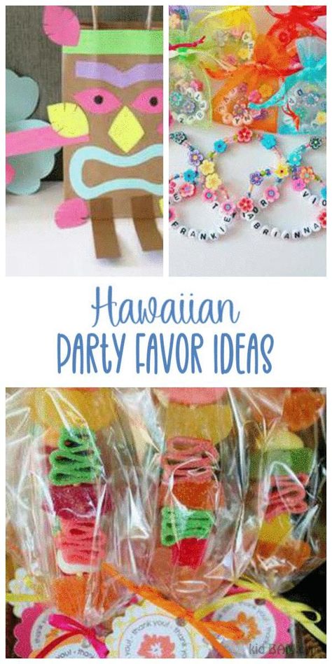 Hawaiian Party Favor Ideas Luau Party Favors For Kids, Kids Hawaiian Birthday Party, Birthday Party Favors For Kids, Luau Party Favors, Hawaii Themed Party, Hawaiian Party Theme, Party Favor Ideas, Hawaiian Gifts, Party Favors For Kids