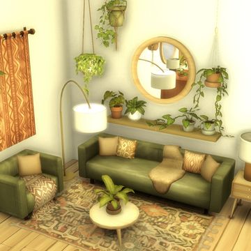 Cottagecore Furniture, Mod Living Room, Living Room Sims 4, Sims 4 Cc Furniture Living Rooms, Mod Wall, Cottagecore Living, Mod Furniture, Sims Packs, Apartment Bedroom Decor