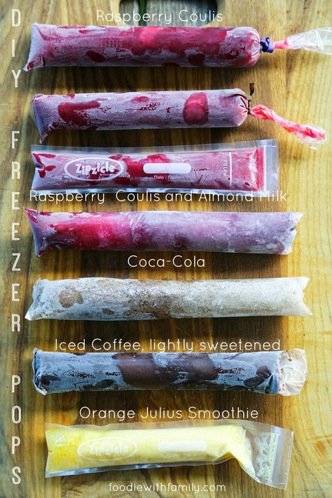 Orange Julius Smoothie, Diy Popsicles, Freezer Pops, Homemade Ice Pops, Ice Pop Recipes, Raspberry Coulis, Ice Candy, Freeze Pops, Frozen Margaritas