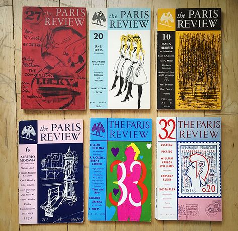 It’s very rare that an acclaimed literary magazine goes through as many style revolutions as The Paris Review has. The masthead has shape shifted from serif to sans and back again; its size has gone from pamphlet, to book, to magazine, to somewhere in-between. And alongside timeless contributions fr The Paris Review, Paris Review, Vintage Editorials, Paris Books, Graphic Design Books, Magazine Layout Design, Graphic Design Lessons, S Art, Magazine Layout