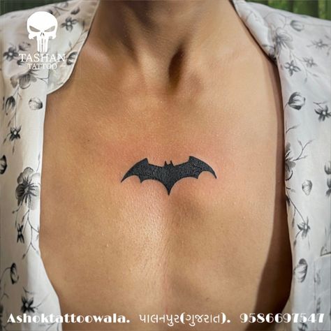 Batman Logo Tattoo Design, Batman Tattoo Ideas For Men, Simple Batman Tattoo, Batman Tatoos Ideas, Batman Chest Tattoo, Batman Tatoos, Batman Tattoo For Men, Batman Tattoo Ideas, Batman Logo Tattoo