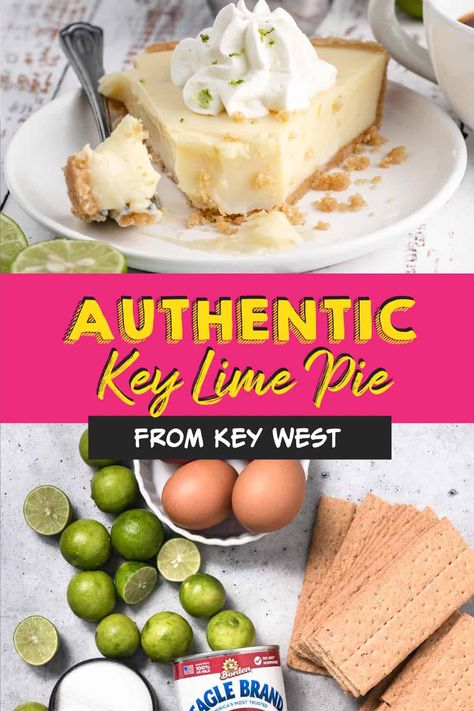 Key Lime Pie is a light and refreshing dessert. Learn how to make Key Lime pie with this easy recipe that includes a whipped cream topping. Key Lime Pie Recipe With Meringue, Key West Key Lime Pie Recipe, Authentic Key Lime Pie Recipe, Lime Juice Recipes, Fresh Fish Recipes, Small Cheesecakes, Key Lime Pie Easy, Tart Pie, Key Lime Pie Recipe