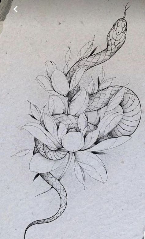 Snake And Flowers, Tato Maori, Artsy Tattoos, Cobra Tattoo, Serpent Tattoo, Tattoos With Kids Names, Snake Tattoo Design, More Tattoo, Medusa Tattoo