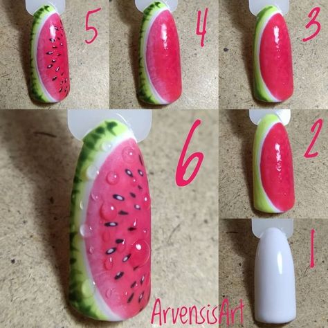 Rockabilly Nails, Fruit Nail Art, Watermelon Nails, Gel Nail Art Designs, Butterfly Nail Art, Gel Nails Diy, Nail Art Designs Videos, Nail Art Wedding, New Nail Art