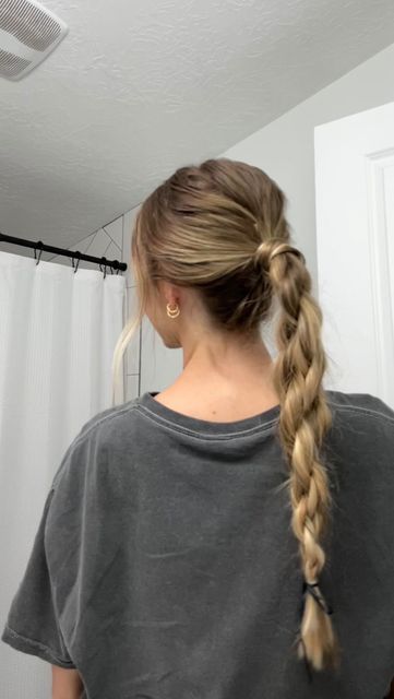 ZOEY BARNUM // ST GEORGE UT & MESQUITE NV HAIRSTYLIST on Instagram: "rope braids on rope braids on rope braids!!😍 such a simple style that looks so complicated! make people think you put a lot of effort into your hair but you really just put it in a ponytail and twisted it a couple times🤪 #hairstyle #hairstyles #hairstyletutorial #hairtutorial #hairinspo #hairinspiration #hair #hairstylist #hairstylistlife #stghairstylist #stgeorgeutahhairstylist #hairstlistproblems #hairgoals #hairideas #stgeorgehair #stgeorgehairstylist #stgeorgehair #stgeorgehairstylist #stgeorgehairsalon #utahhair #holidayhair #holidayhairstyle #viralstyle #hairhacks #hairstyleinspo #easyhairstyles" Cute Outfit With Braids, Hairstyle Ideas For Blonde Hair, Milkmaid Braid Half Up Half Down, Boho Aesthetic Hairstyles, Cute Hairstyles Fine Hair, Braided Hairstyle Ponytail, Cute Hair Styles Straight Hair, Rope Braids Hairstyles, Plaits In Hair