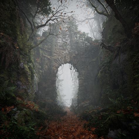 ArtStation - Forest Necropolis, Anton Ek Creepy Forest, Terrain Texture, New Computer, Foggy Forest, Unreal Engine, Anton, Fantasy Art, Forest, Computer