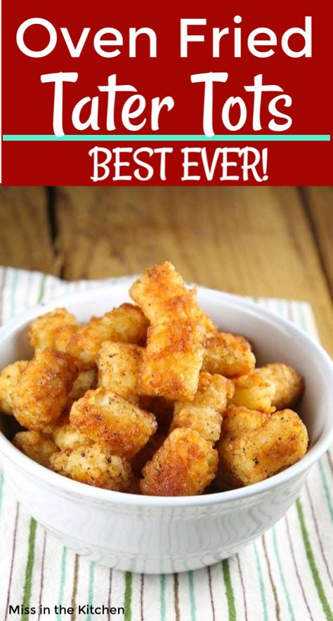 Homemade Tater Tots Baked, Seasoned Tater Tots Recipes, Tater Tot Recipes Easy, Tator Tots Recipes Side Dishes, Side Dish For Sandwiches, Tator Tot Recipe, Tot Recipes, Homemade Tater Tots, Easy Tater Tots