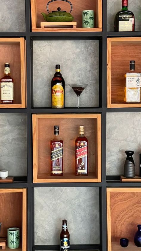 Liquor Shelving Ideas, Whiskey Storage Ideas, Alcohol Display Ideas, Bourbon Storage Ideas, Alcohol Display Home, Liquor Shelf Ideas Display, Bar Shelves Ideas Liquor, Whiskey Display Ideas, Bourbon Storage