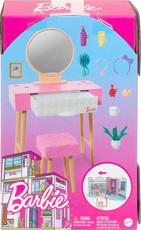 Barbie Toys House, Barbie Room Aesthetic, Paper Doll Accessories, Barbie Shopping, Barbie Doll Furniture, Barbie Products, Baby Doll Furniture, Barbie Houses, Barbie Items