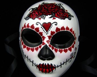 Fimo, Den Mrtvých, Day Of The Dead Mask, Sugar Skull Artwork, Mascaras Halloween, Paper Mache Mask, Mexican Mask, Mask Images, Antique Porcelain Dolls