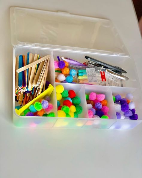 Kiddiegram - Afra & Atiya on Instagram: “For anyone who loves doing crafts as much as we do, having a good storage system truly helps! The GLIS storage box from Ikea has been so…” Play Ideas, Storage System, Kids Stuff, Storage Box, Amber, This Is Us, Convenience Store Products, On Instagram, Instagram