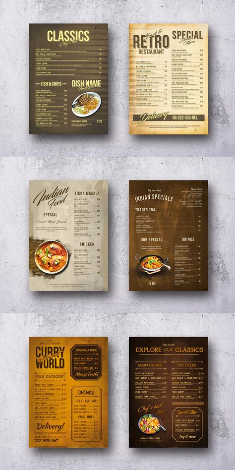 Vintage Single Page Menu Bundle Template PSD Country Menu Design, Rustic Restaurant Menu Design Ideas, Vintage Menu Design Ideas, Menu Catalogue Design, One Page Menu Design, Fancy Menu Design, Rustic Menu Design, Retro Menu Design, Unique Menu Design