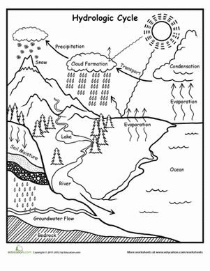 Fifth Grade Earth & Space Science Worksheets: Water Cycle Chart Worksheet (for older kids) Water Cycle Chart, Cycle Chart, Weather Science, 4th Grade Science, 6th Grade Science, 5th Grade Science, Earth And Space Science, Water Cycle, Science Worksheets