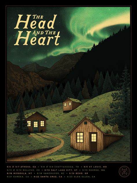 The Head and the Heart music poster designed by Nicholas Moegly. #the #head #and #the #heart #poster #music #poster Head And The Heart Lyrics, The Head And The Heart, Head And The Heart, Heart Music, Wallpaper Computer, Tour Poster, Heart Poster, Poster Music, Lyrics Wallpaper