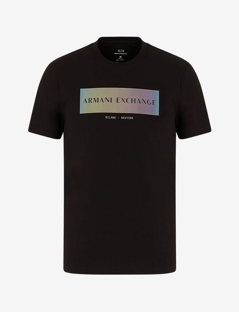 Armani Exchange REGULAR FIT TEE, Graphic T Shirt for Men | A|X Online Store Armani Exchange Tshirt Men, Jaden Smith Fashion, T Shirt Upcycle, Tshirt Details, Brand Merchandise, Armani Collection, Armani Exchange Men, Statement Shirt, Armani Men