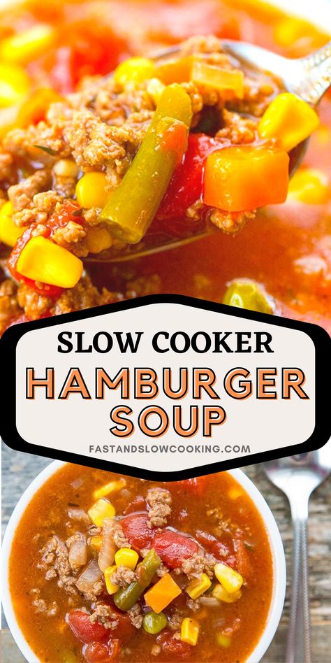 Crock Pot Hamburger Soup Crock Pot Hamburger Soup Slow Cooker, Crockpot Hamburger Stew Ground Beef, Easy Hamburger Soup Recipes Crockpot, Best Hamburger Soup Recipe Crock Pot, Low Carb Hamburger Soup Crock Pot, Slow Cook Hamburger Soup, Crock Pot With Hamburger Meat, Hamburger Stew Crock Pot Recipes, Crockpot Soup With Hamburger Meat